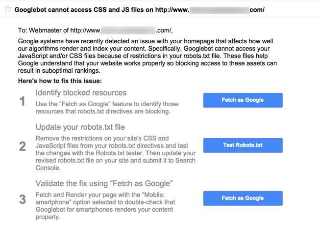 Google CSS and Javascript Warning