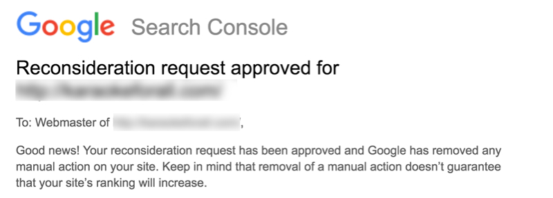 google reconsideration request letter sample