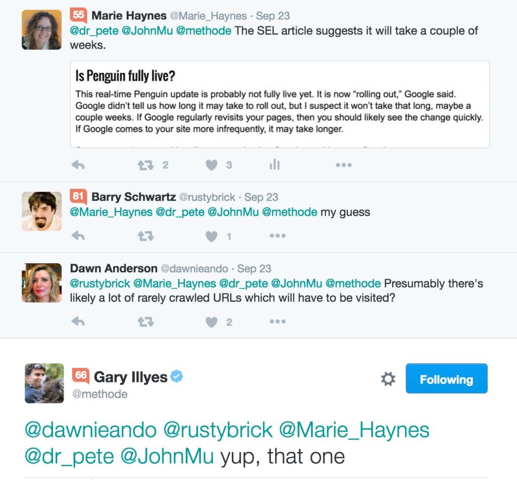 Gary Illyes Twitter Penguin