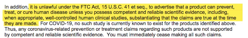 issues described in FTC letter