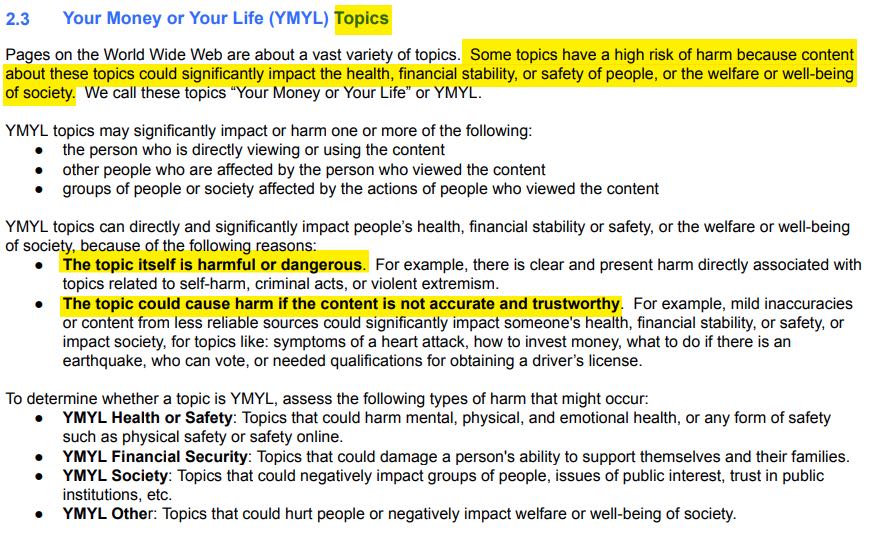 new qrg guidelines connected  what ymyl is