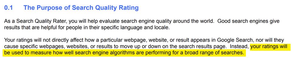 purpose of search quality rating October 2021