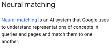 Neural matching