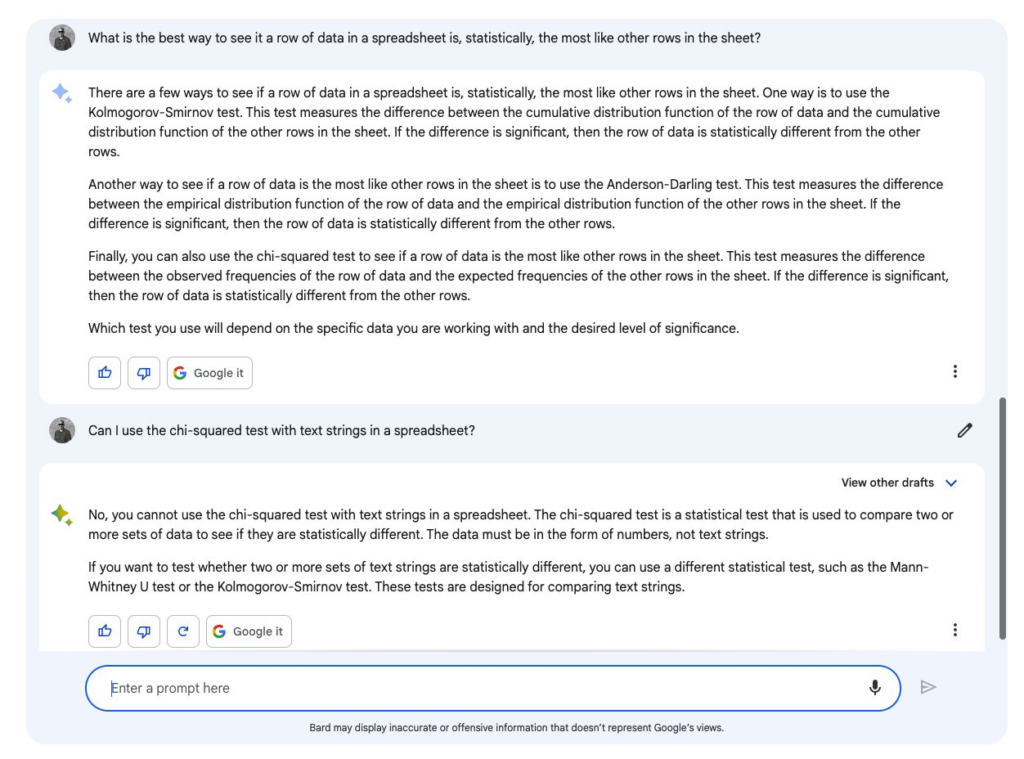bard helps understand spreadsheets
