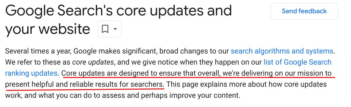 What are Google core updates about?