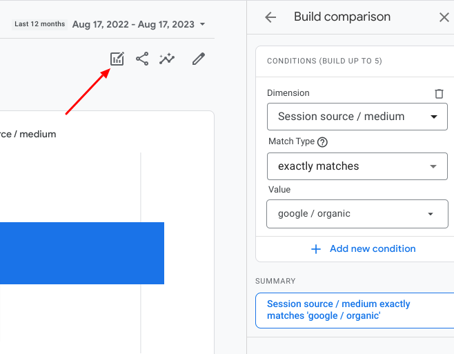 Seeing google/organic traffic in GA4