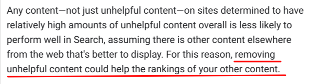 removing unhelpful content