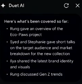 Duet AI in Google Meet