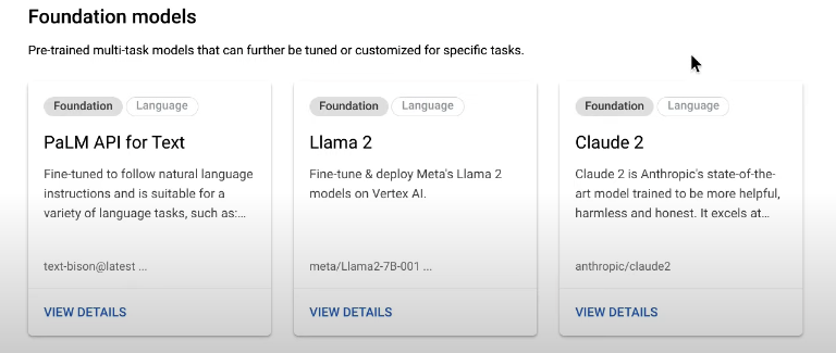 Google added new models including Llama 2 and Claude 2