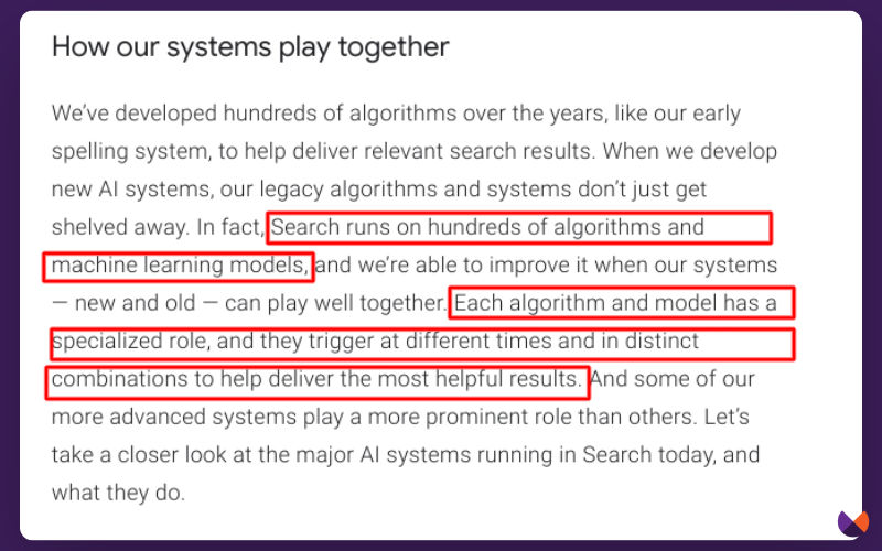 Search runs on hundreds of algorithms and machine learning models.