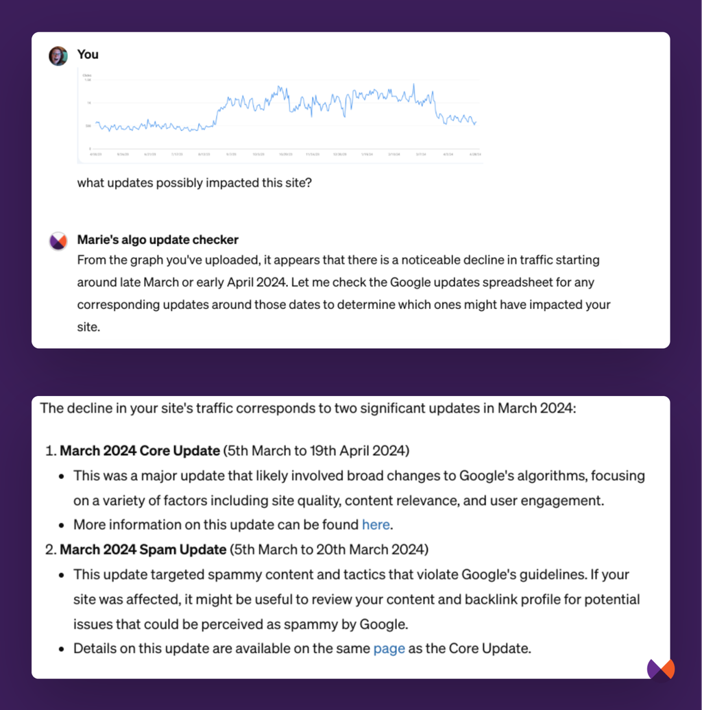 Marie's algo update checker GPT