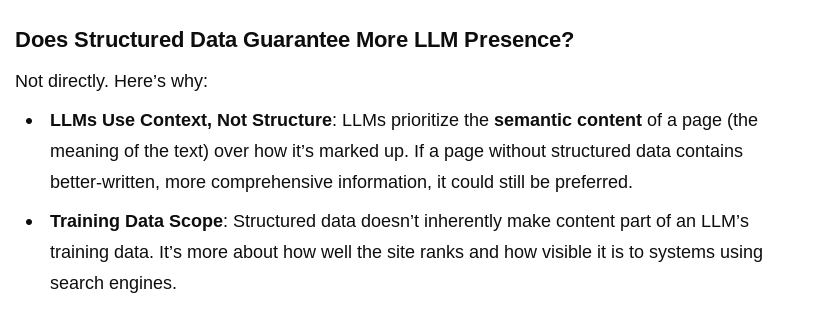 structured data in LLMs