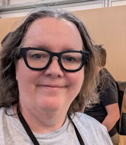 Marie Haynes with project Astra glasses 