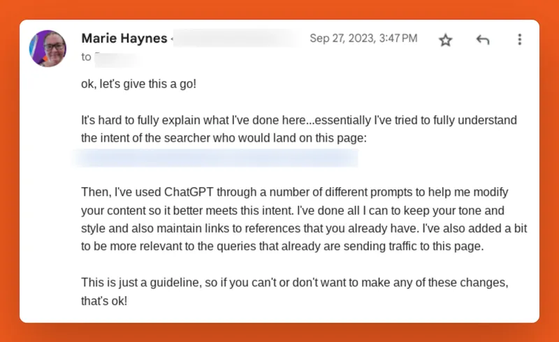 E -mail about success in optimizing vector search