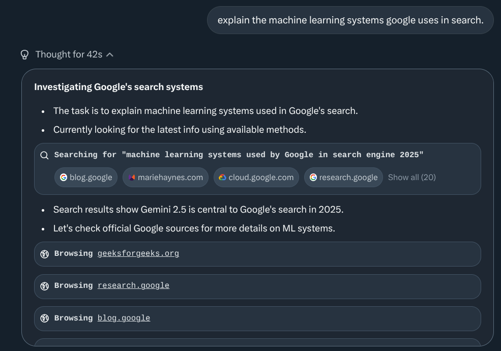 GROK explains machine learning behind the search