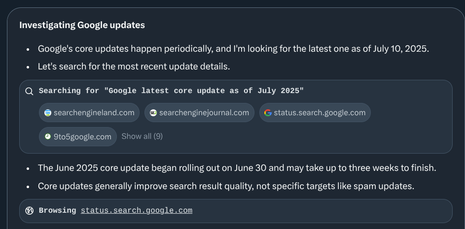 Grobe on Google updates