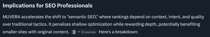 Gree on Muvera for SEOS