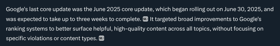 Grok 4 on Google's June Core Update