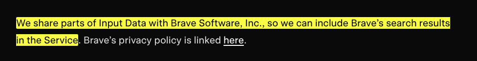 GROK uses brave search