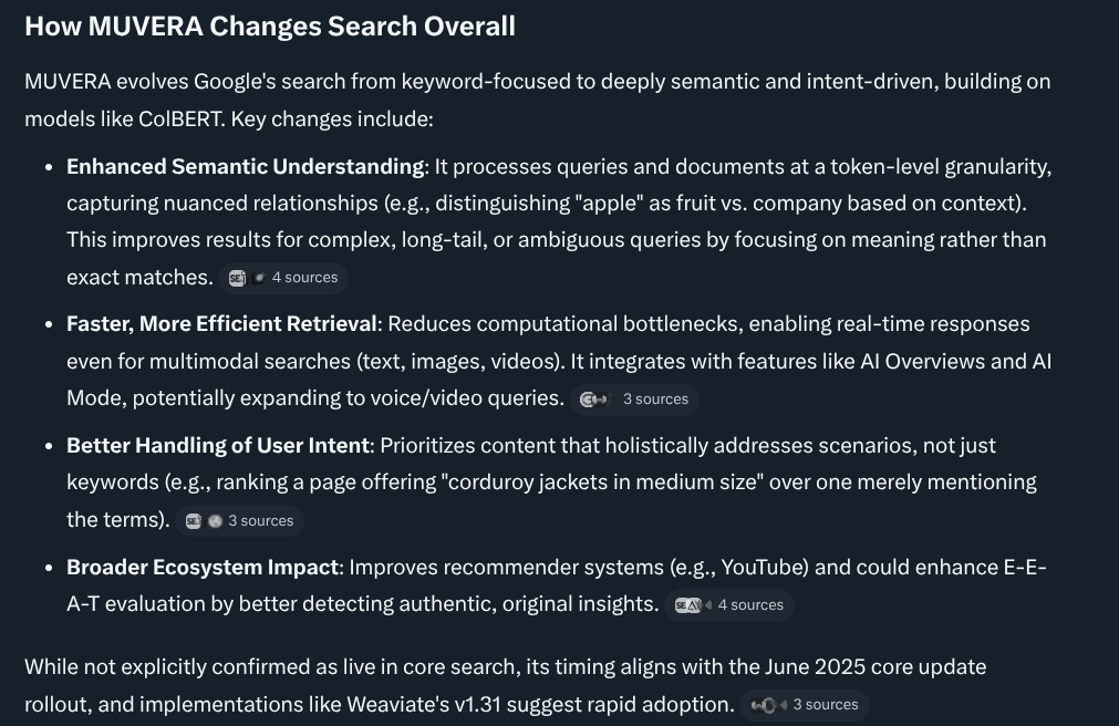 Get about how Muvera changes the search