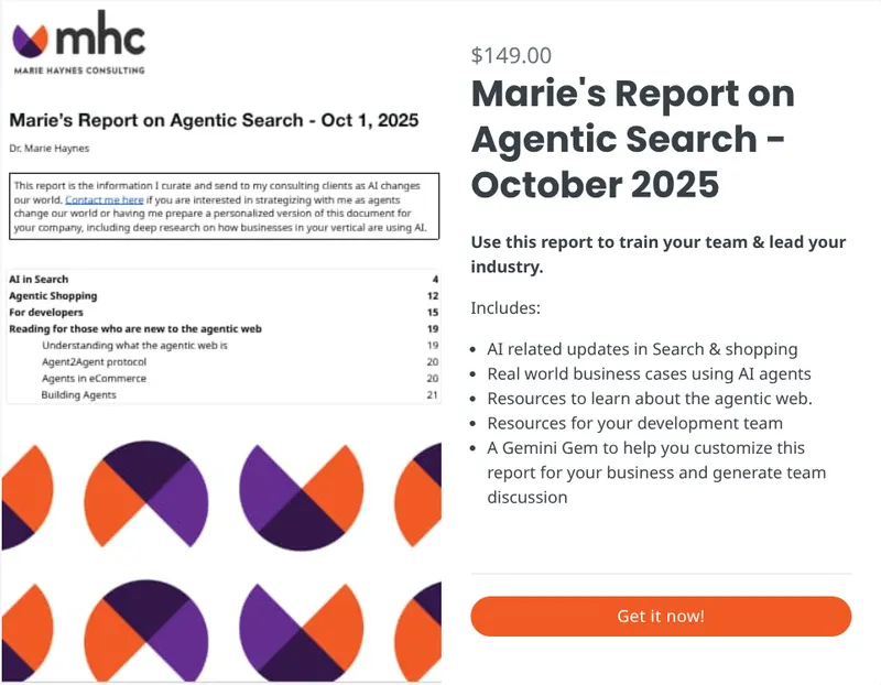 Marie Haynes' report on the agentic web - October 2025