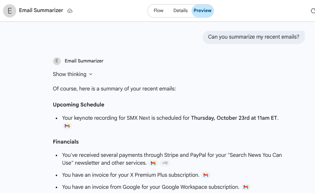 Email Summary Gemini for Business