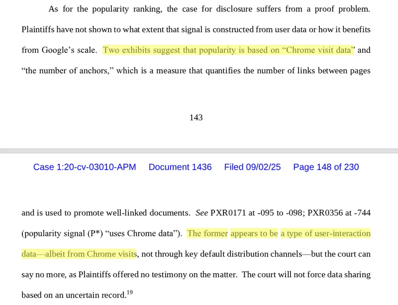 User data is important in Google's ranking systems. What we learned from Liz Reid's appeal statement.