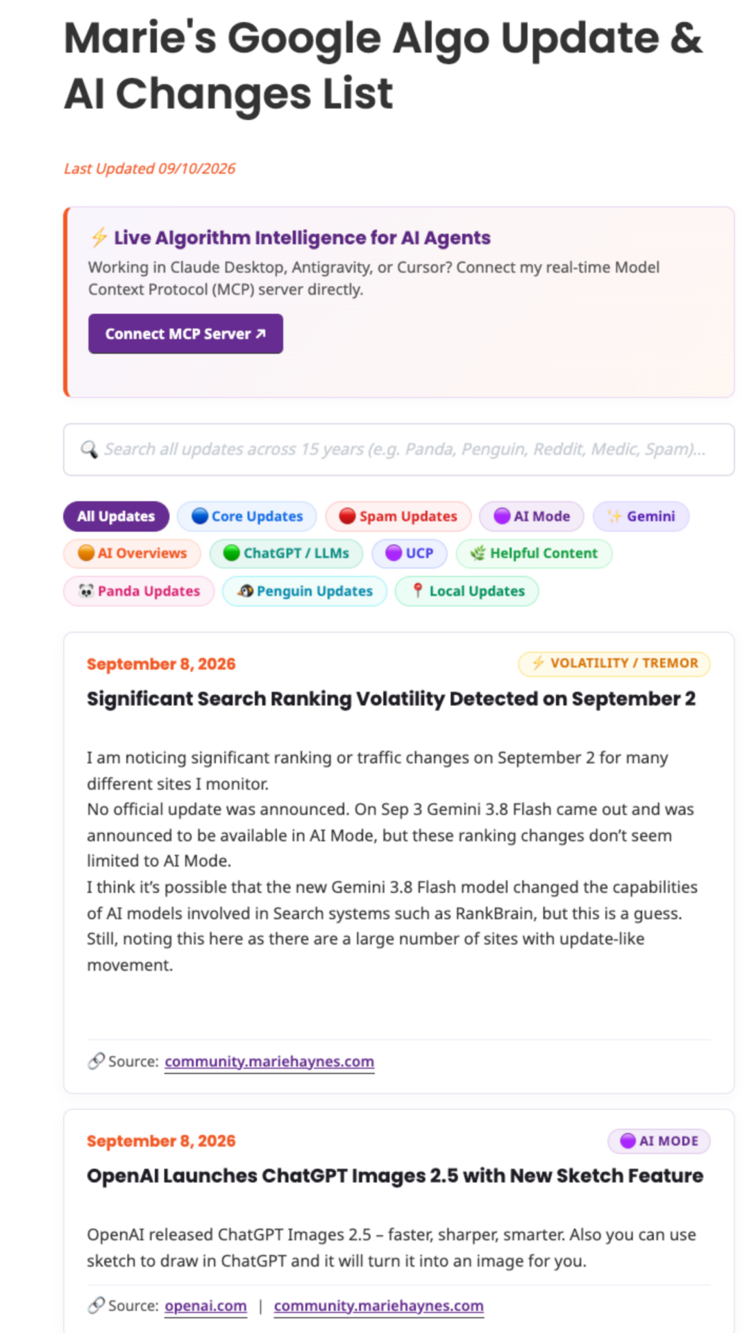 Marie Haynes' Algo Update new design